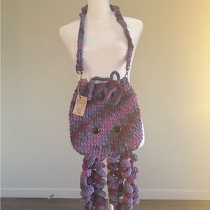 Purple Knitted Women's Bag